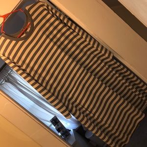 Gray and white striped dress